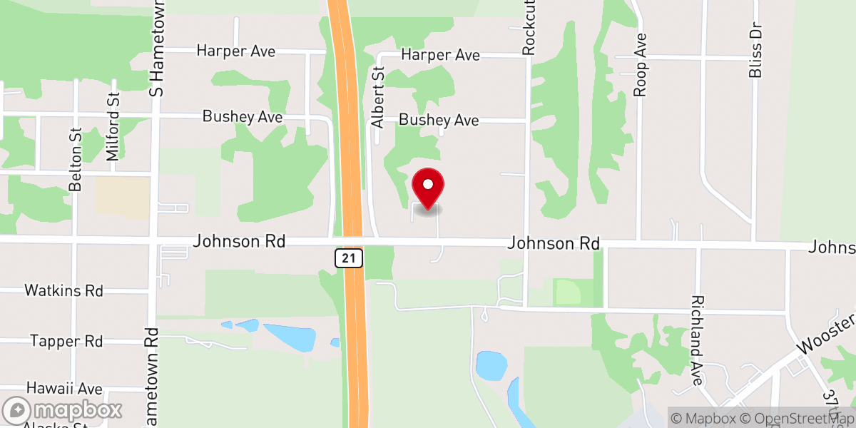 Map showing location of Liberty Free Will Baptist Church