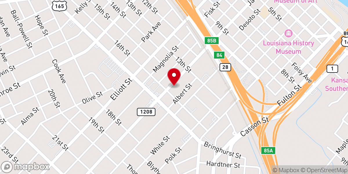 Map showing location of Central Louisiana Homeless Coalition