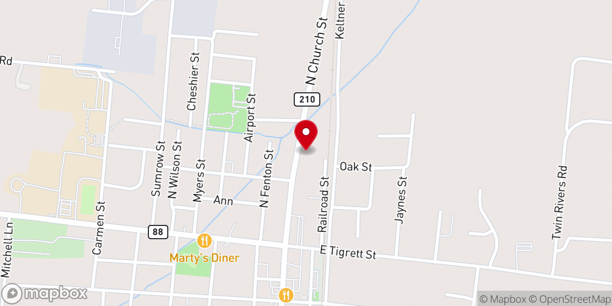 Map showing location of Cleaves Temple CME Church
