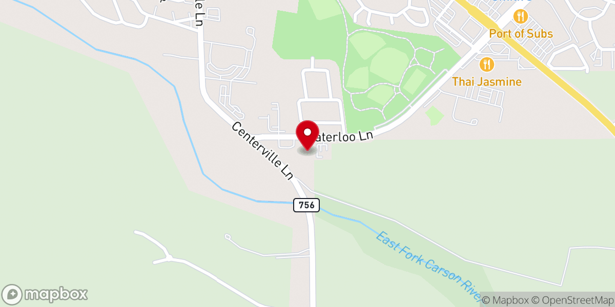 Map showing location of Carson Valley Community Food Closet