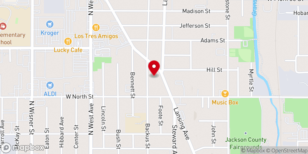 Map showing location of Calvary United Methodist Church