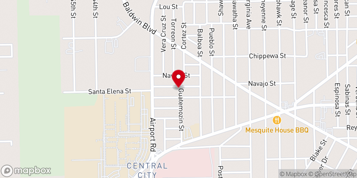 Map showing location of Templo Baptist Church