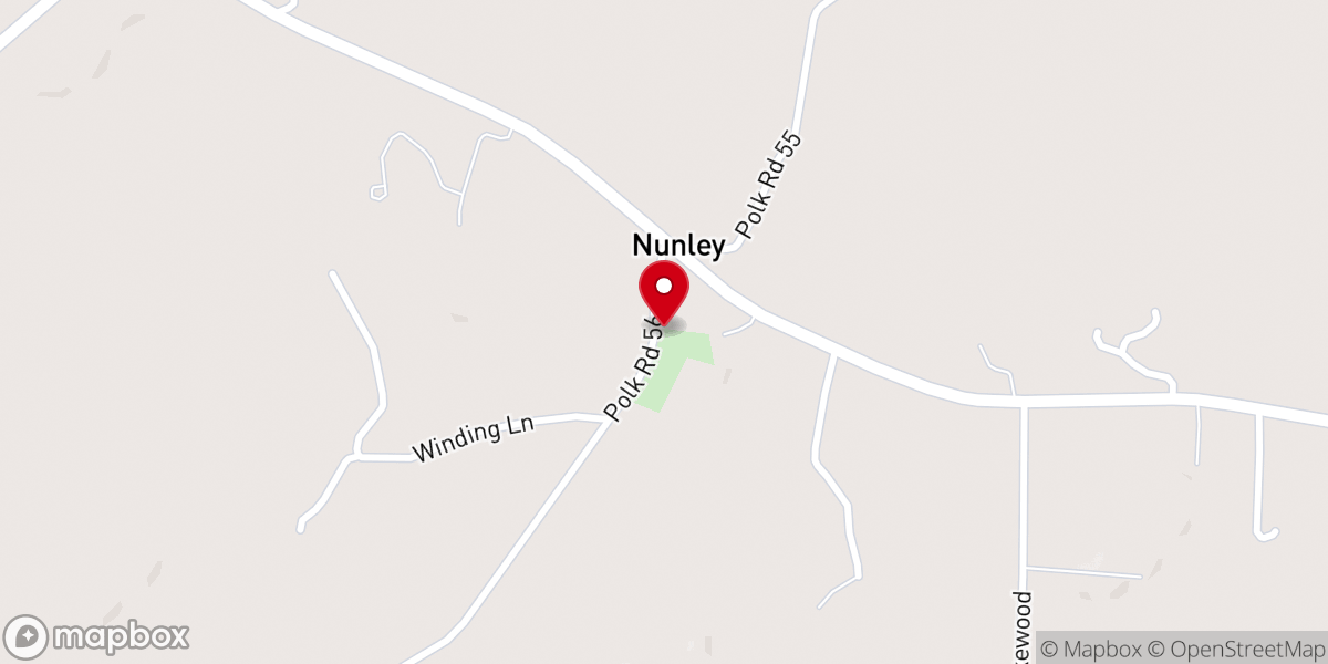 Map showing location of Salem Baptist Church