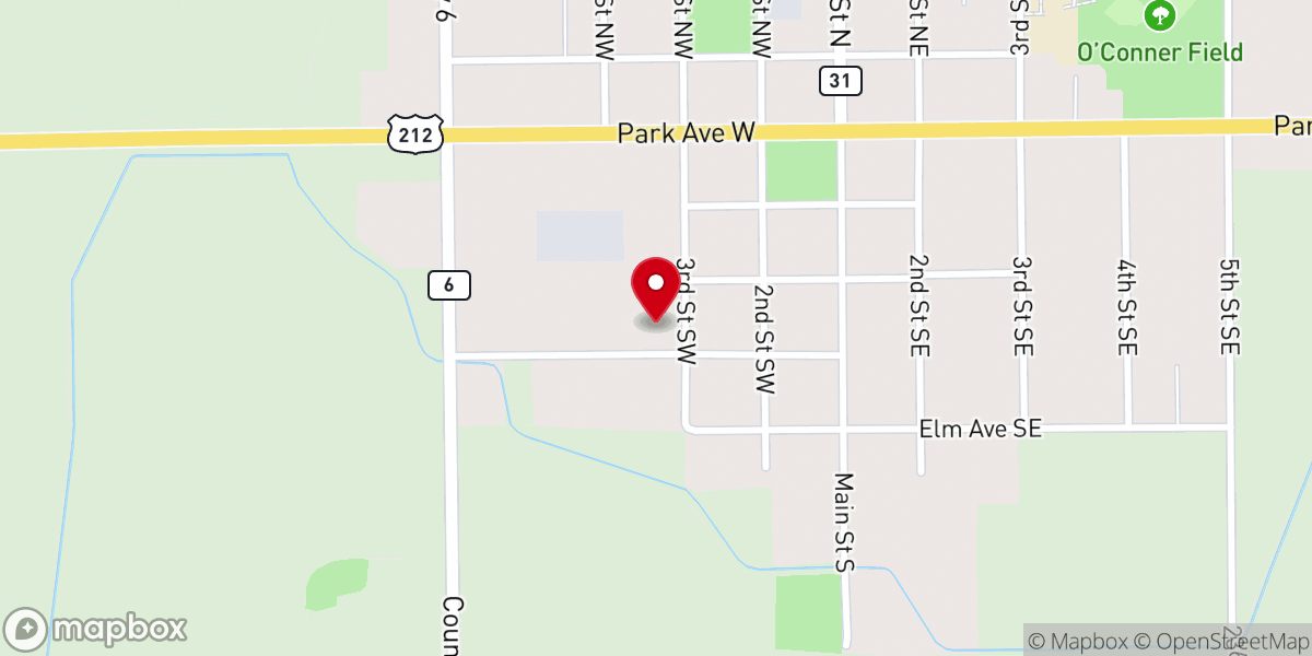 Map showing location of First Lutheran Church