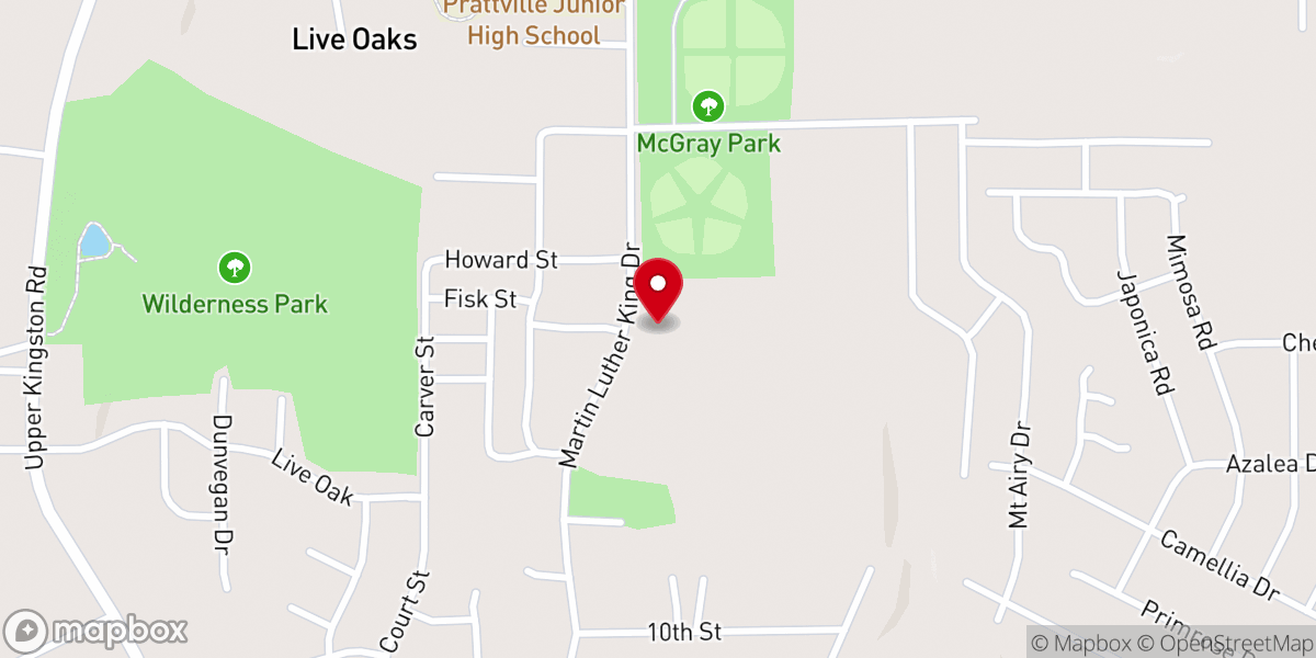 Map showing location of First Baptist Church Of Prattville