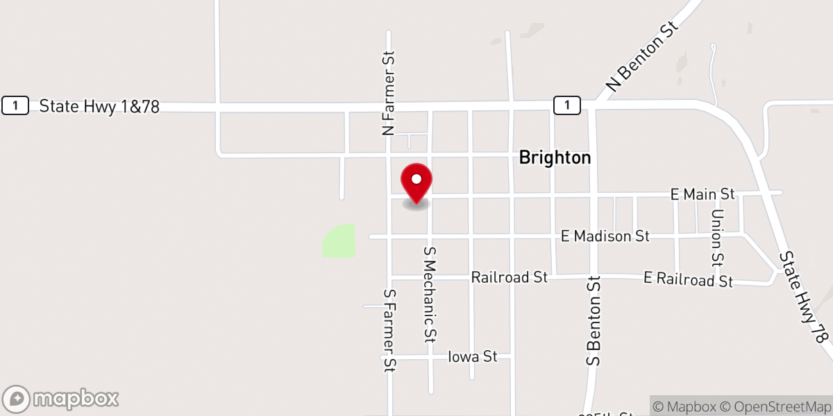 Map showing location of Brighton Community Church