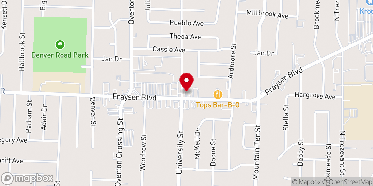 Map showing location of Cathedral of Joy Outreach Ministry