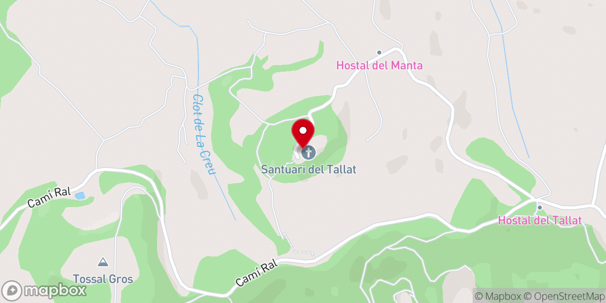 Map showing location of Santuario del Tallat