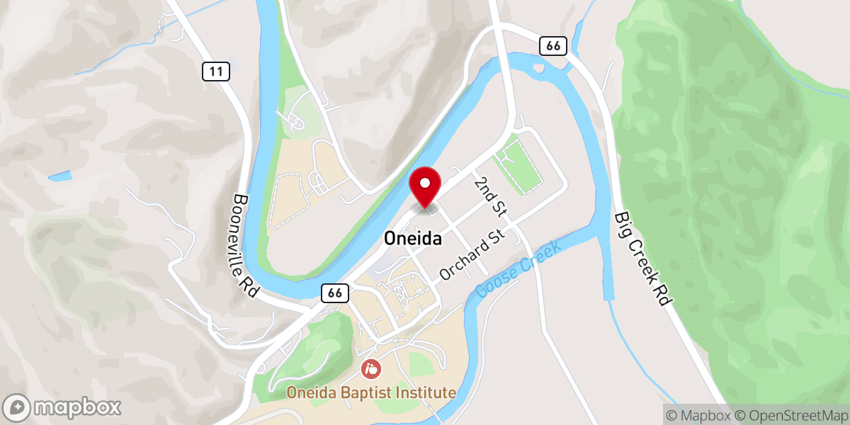 Map showing location of Oneida Community Church