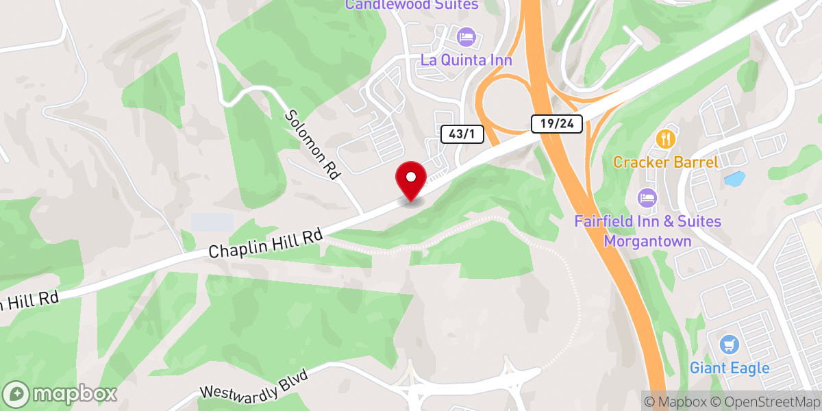 Map showing location of Chaplin Apostolic Church