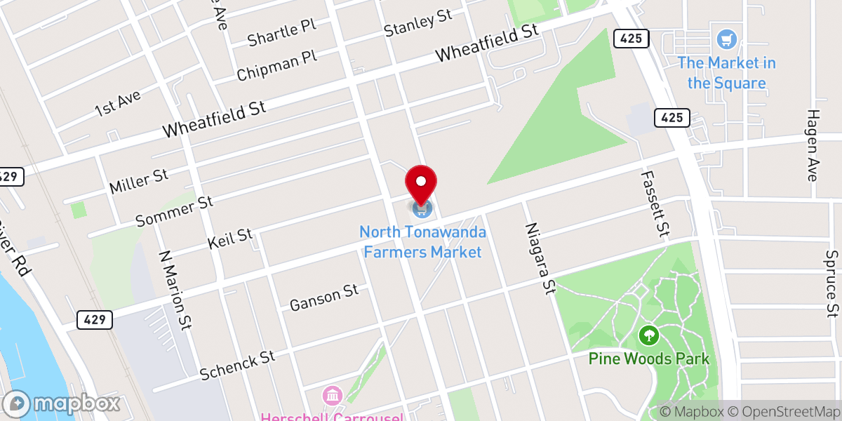 Map showing location of North Tonawanda City Market