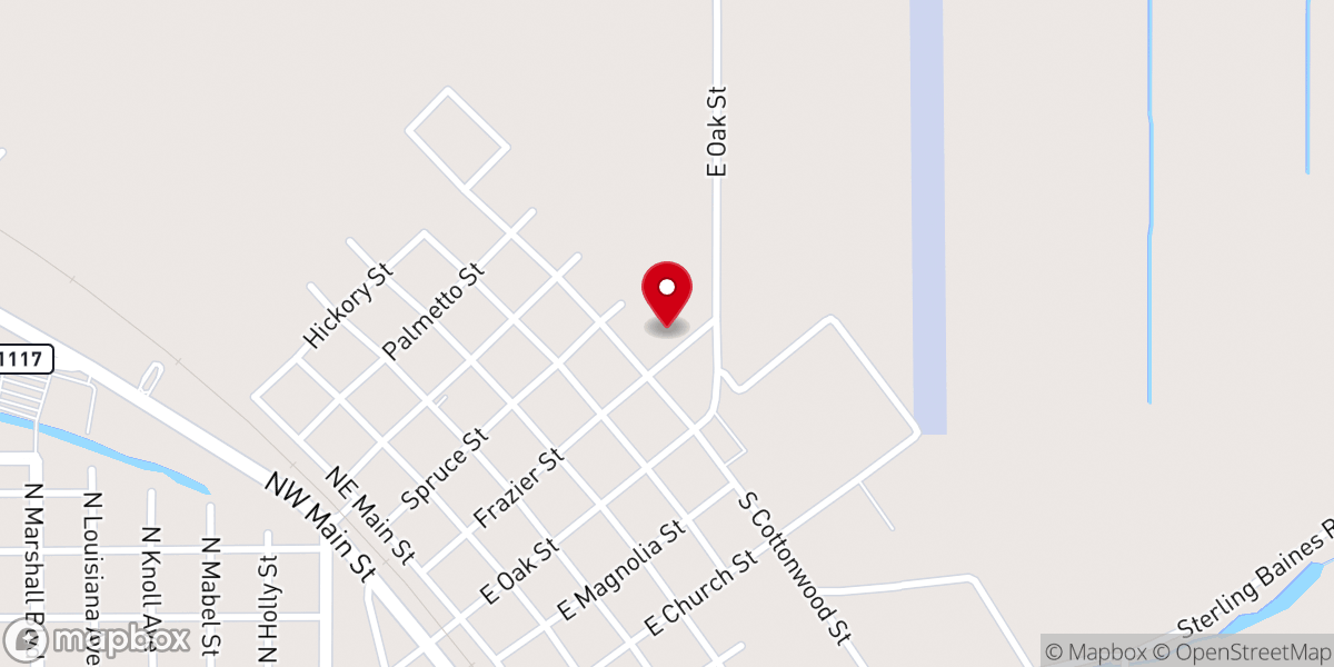 Map showing location of New Life Baptist Church