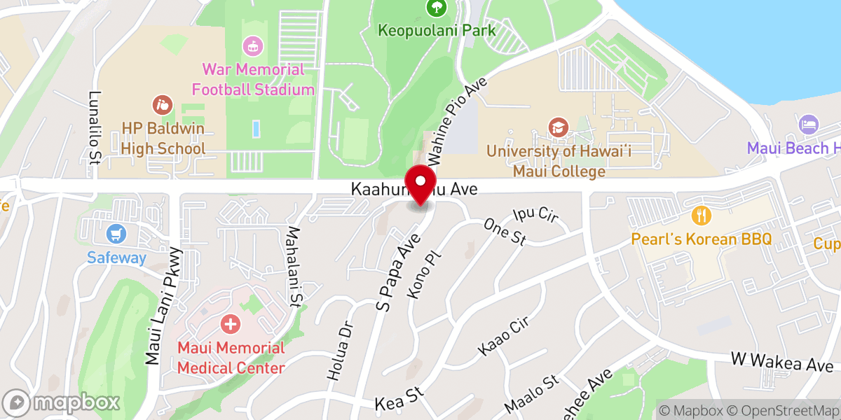 Map showing location of Ala Lani United Methodist Church