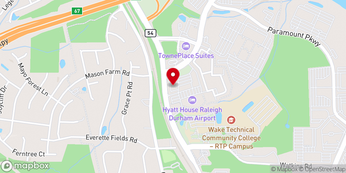 Map showing location of USCIS Application Support Center (ASC) Raleigh
