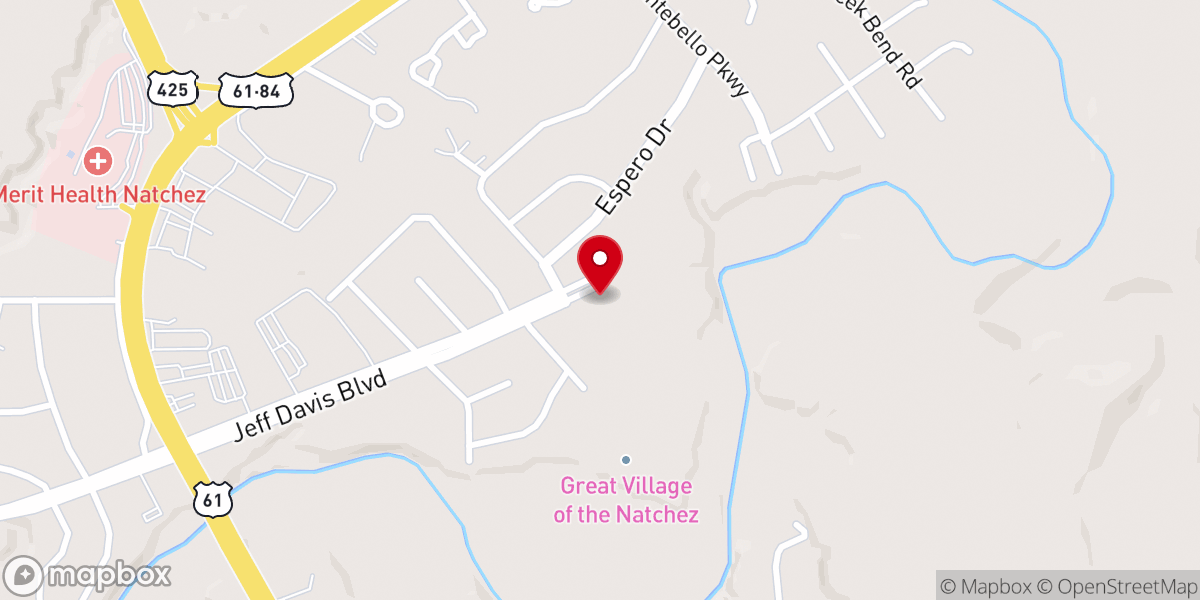 Map showing location of Grand Village of the Natchez Indians