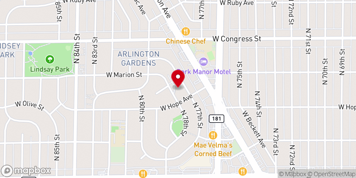 Map showing location of North Shore Christian Church
