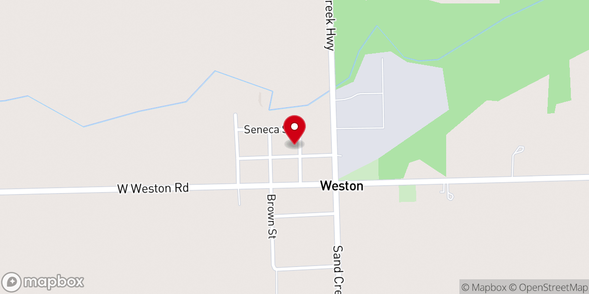 Map showing location of Weston Baptist Church