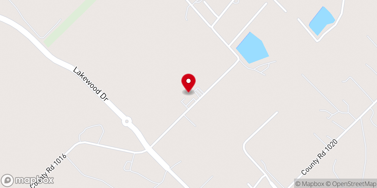 Map showing location of Reece Prairie Baptist Church