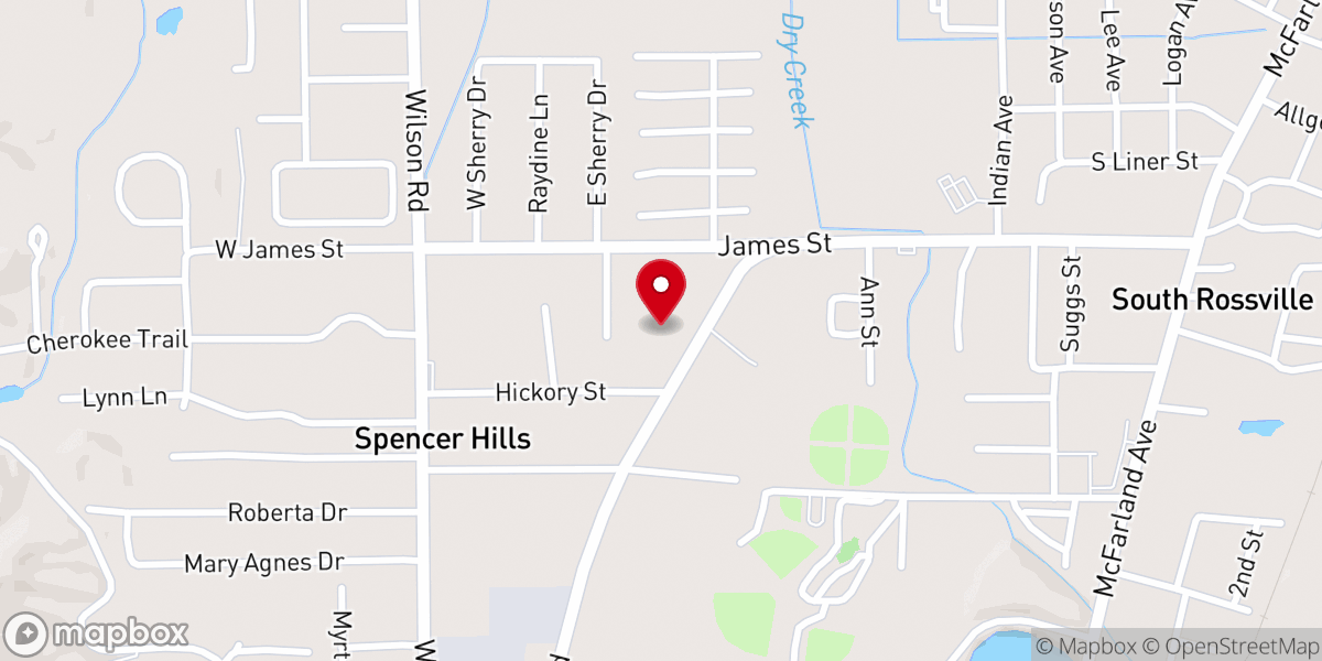 Map showing location of Ridgeland Point Church