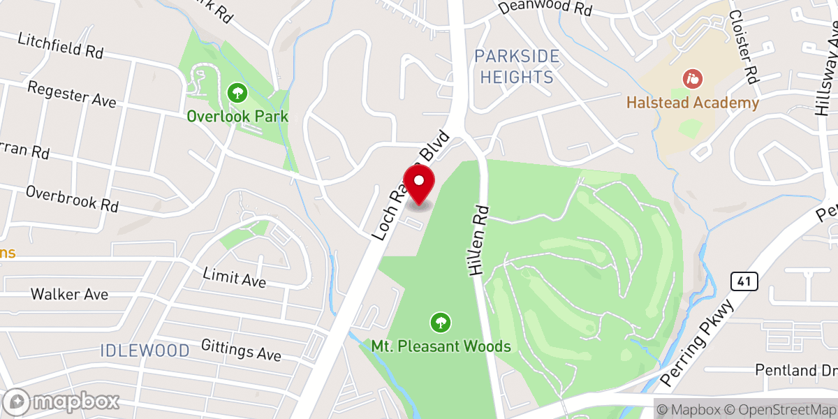 Map showing location of St Andrews Episcopal Church
