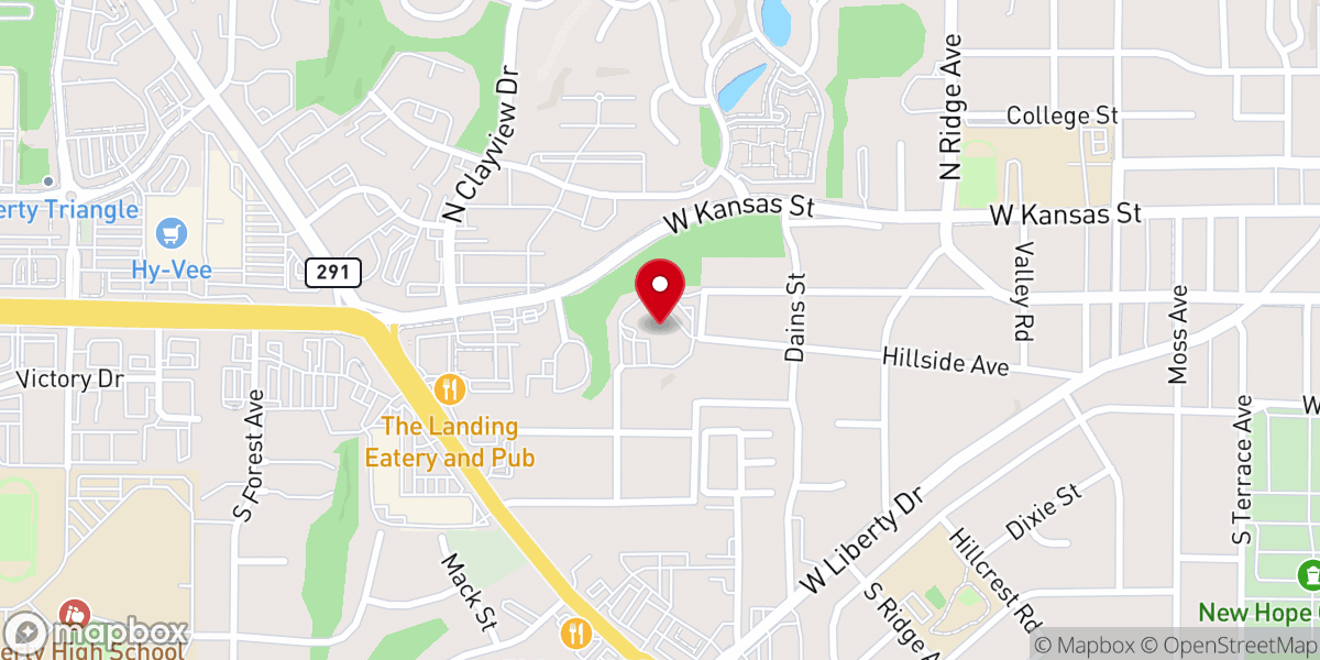 Map showing location of Liberty Community Chorus