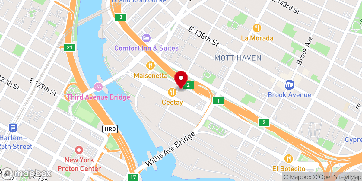 Map showing location of Fordham Gospel Mission For GOD and All People