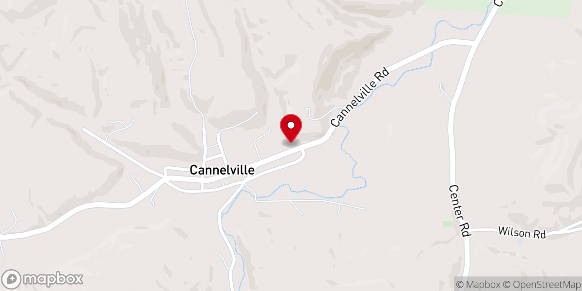 Map showing location of Cannelville Methodist Church