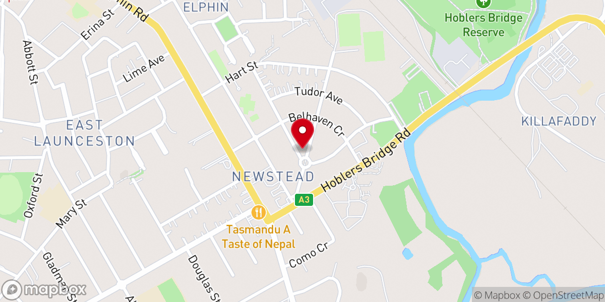 Map showing location of Truth Renewal Christian Church Launceston