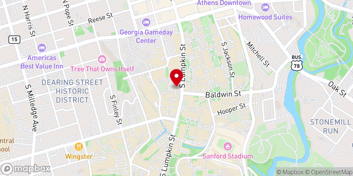 Map showing location of Baptist Collegiate Ministries