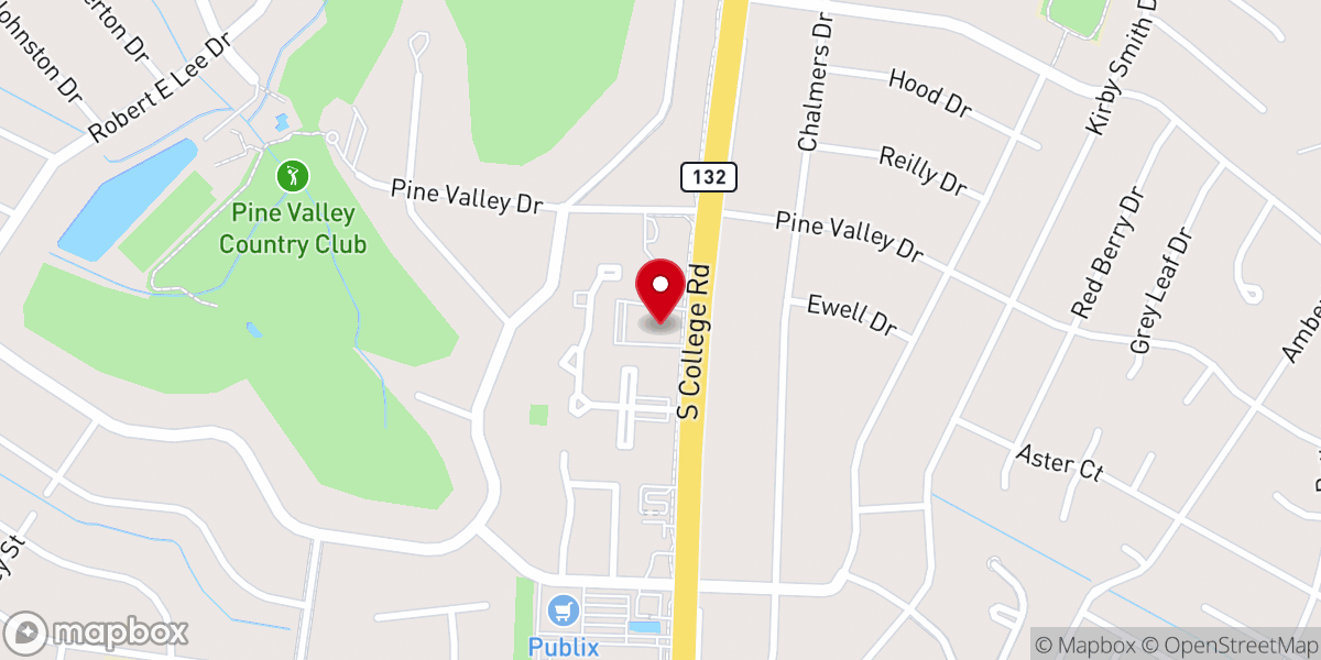 Map showing location of Southside Baptist Church