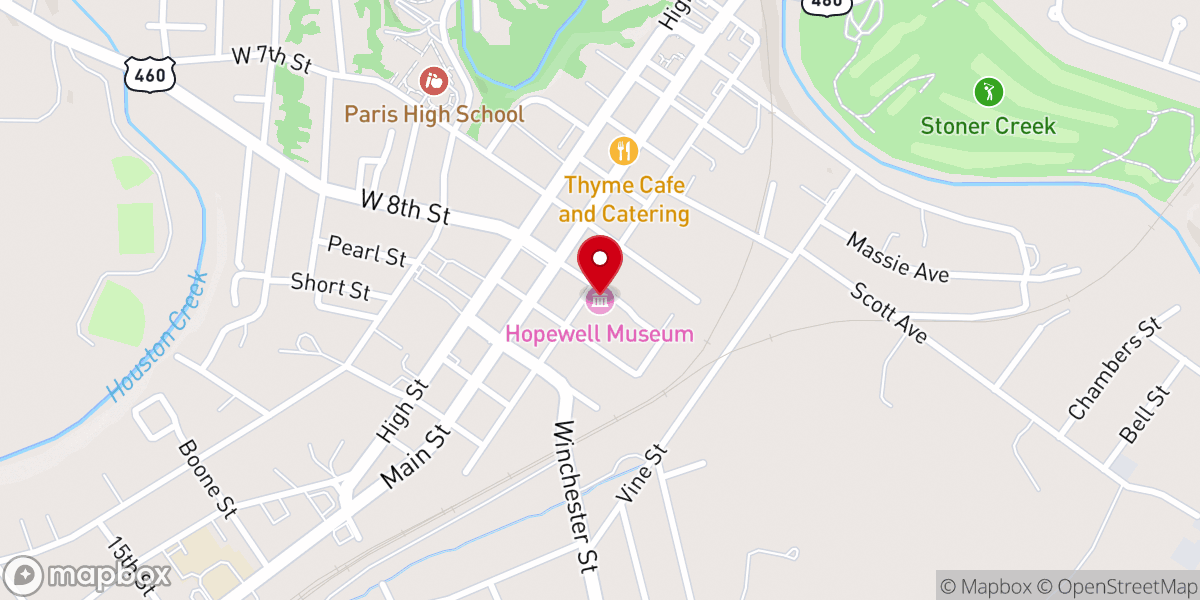 Map showing location of Hopewell Museum