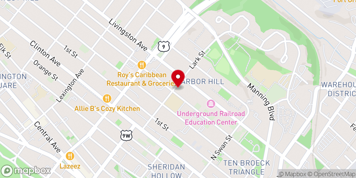 Map showing location of Arbor Hill Church of God in Christ