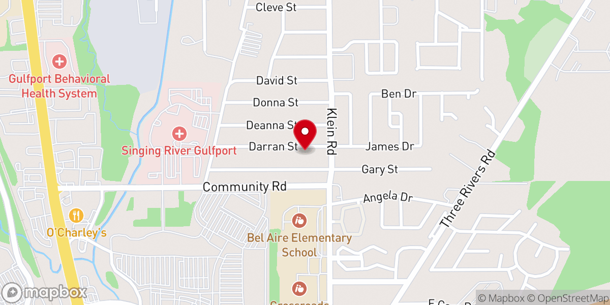 Map showing location of Gulfport First Church OF THE NAZARENE