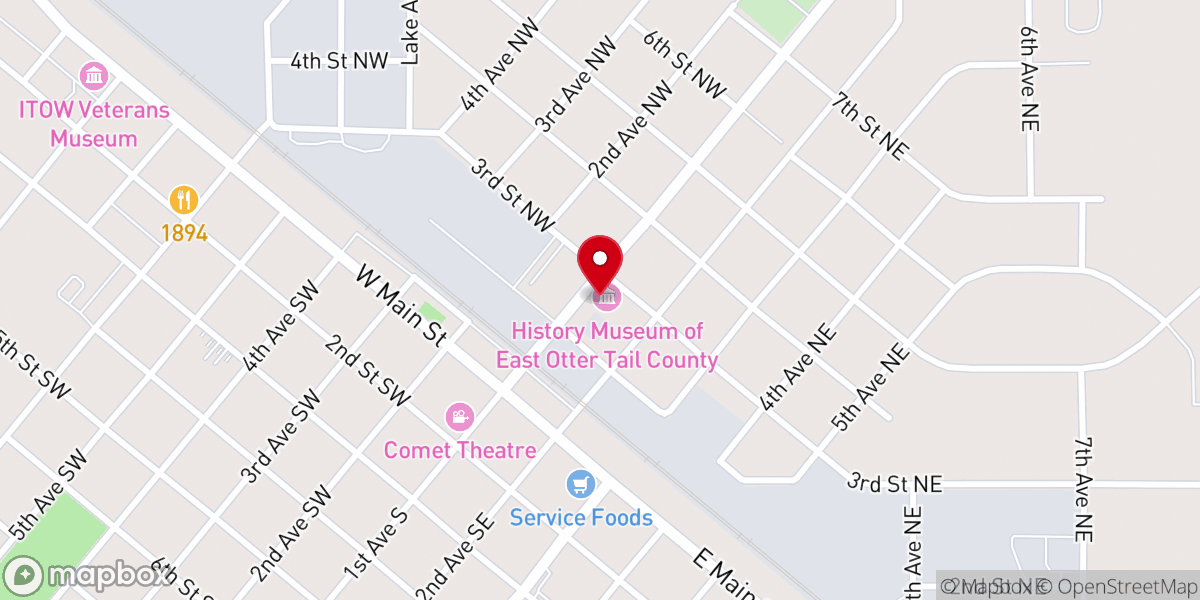 Map showing location of History Museum of East Otter Tail County