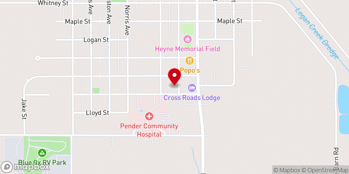 Map showing location of United Church of Pender