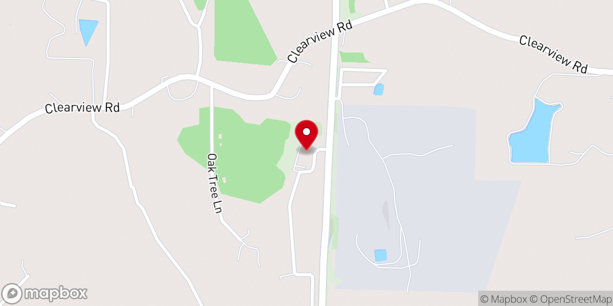Map showing location of Trinity Presbyterian Church