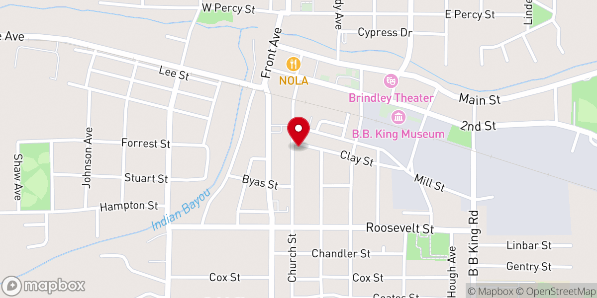 Map showing location of Yucks Food Store