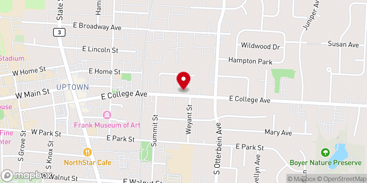 Map showing location of CenterPoint Church - Westerville Campus