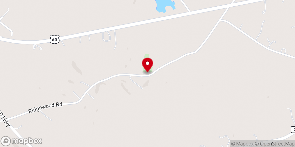 Map showing location of Ridgewood Church