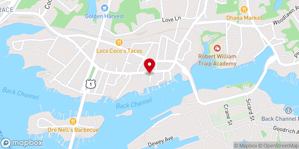 Map showing location of Second Christian Church of Kittery