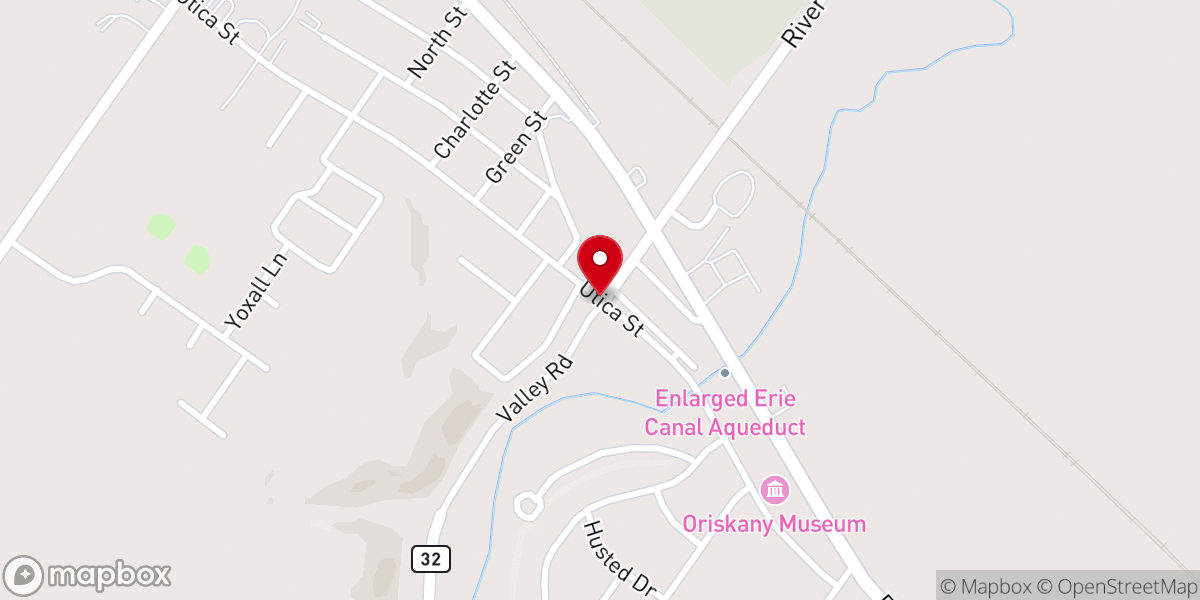 Map showing location of Oriskany