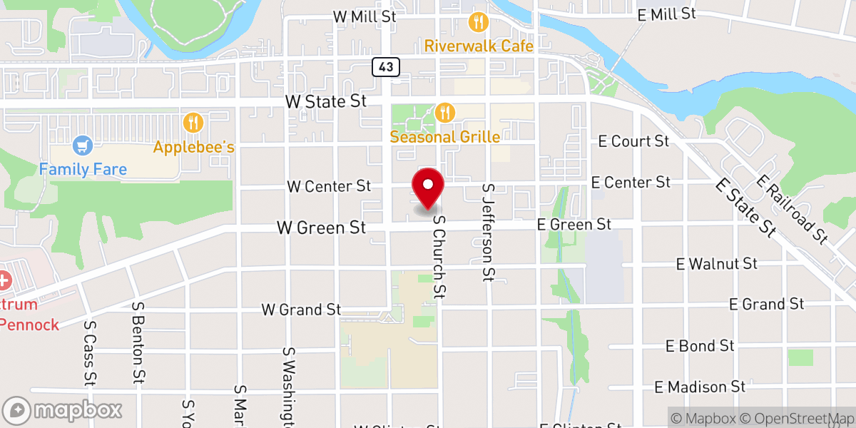 Map showing location of Green Street United Methodist Church