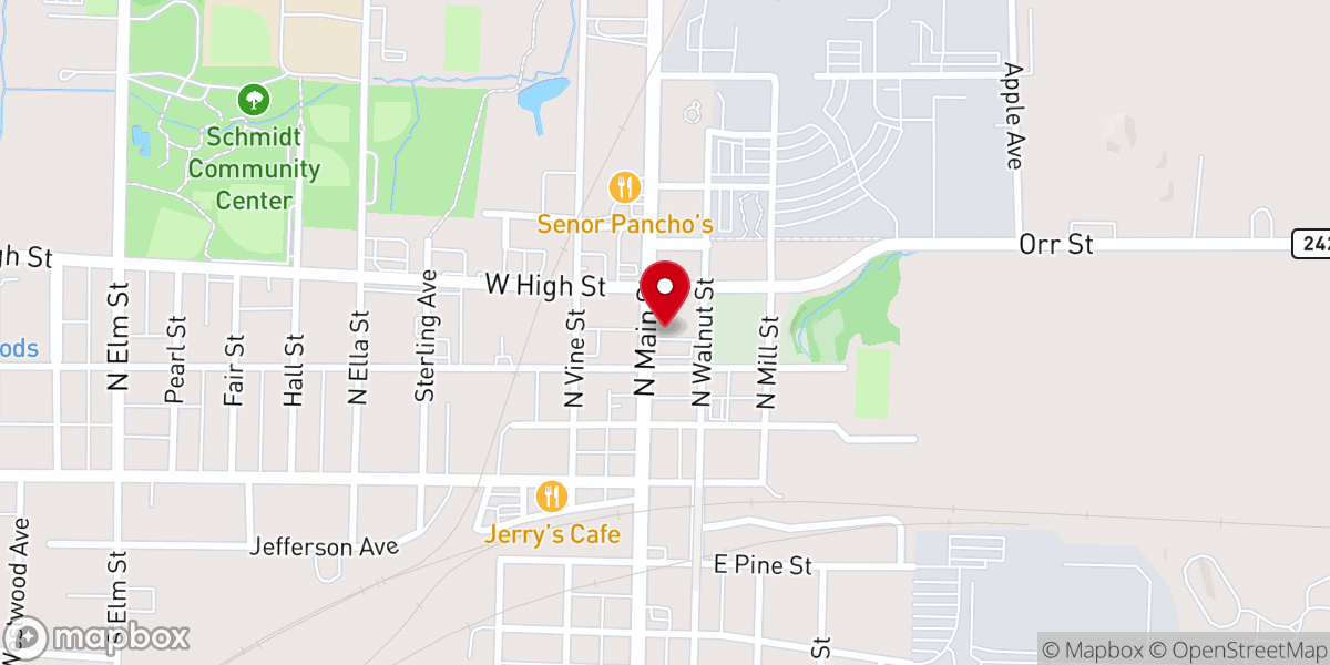 Map showing location of Orrville Church of Christ