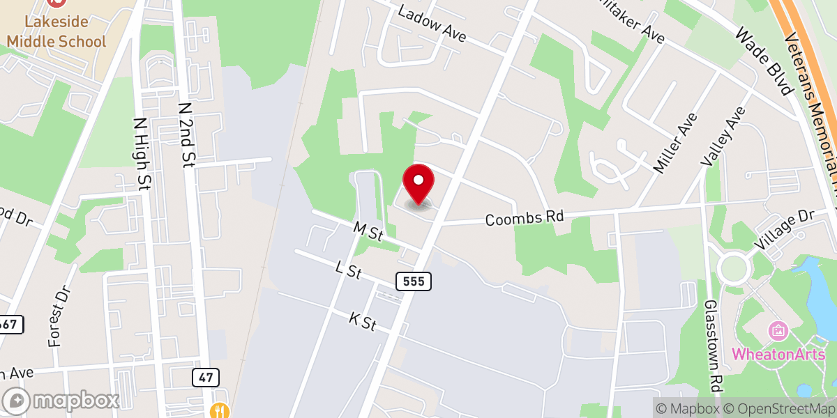 Map showing location of Millville Assembly