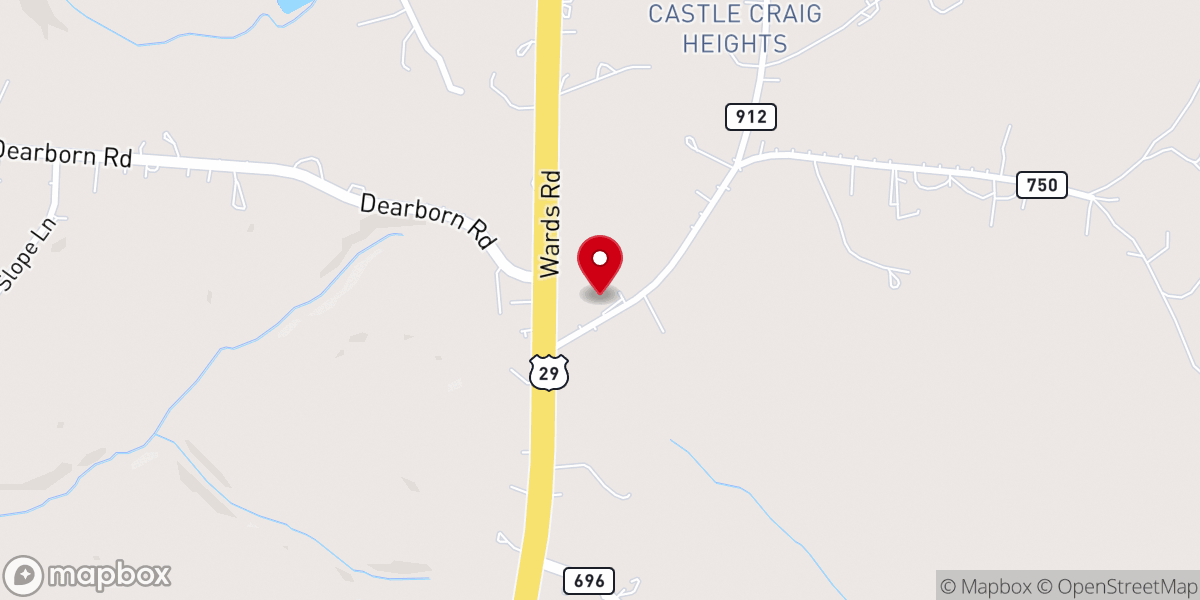 Map showing location of Liberty Baptist Church