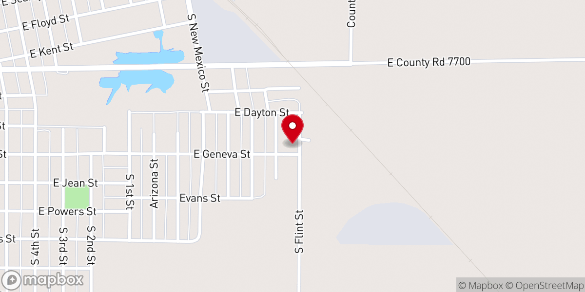 Map showing location of Mount Olive First Missionary Baptist Church