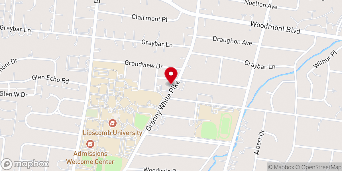 Map showing location of Granny White Church of Christ