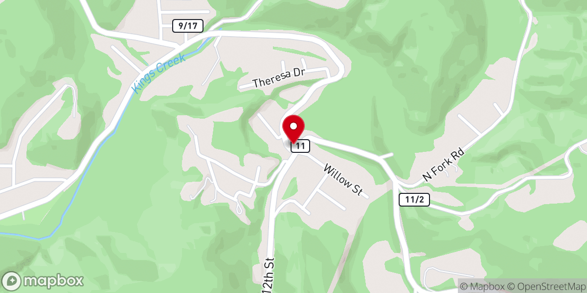 Map showing location of Kings Creek Union Chapel