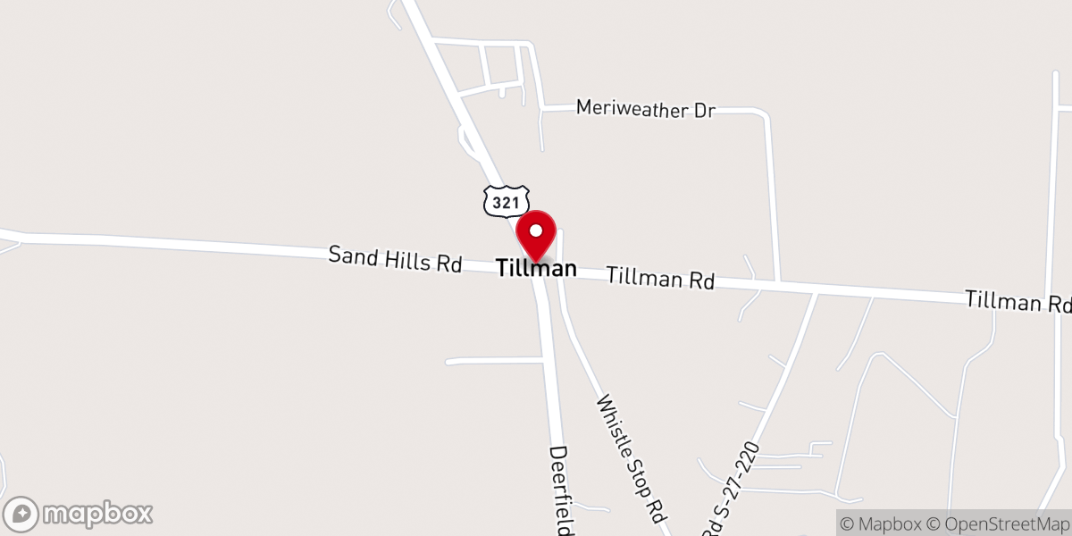 Map showing location of Tillman