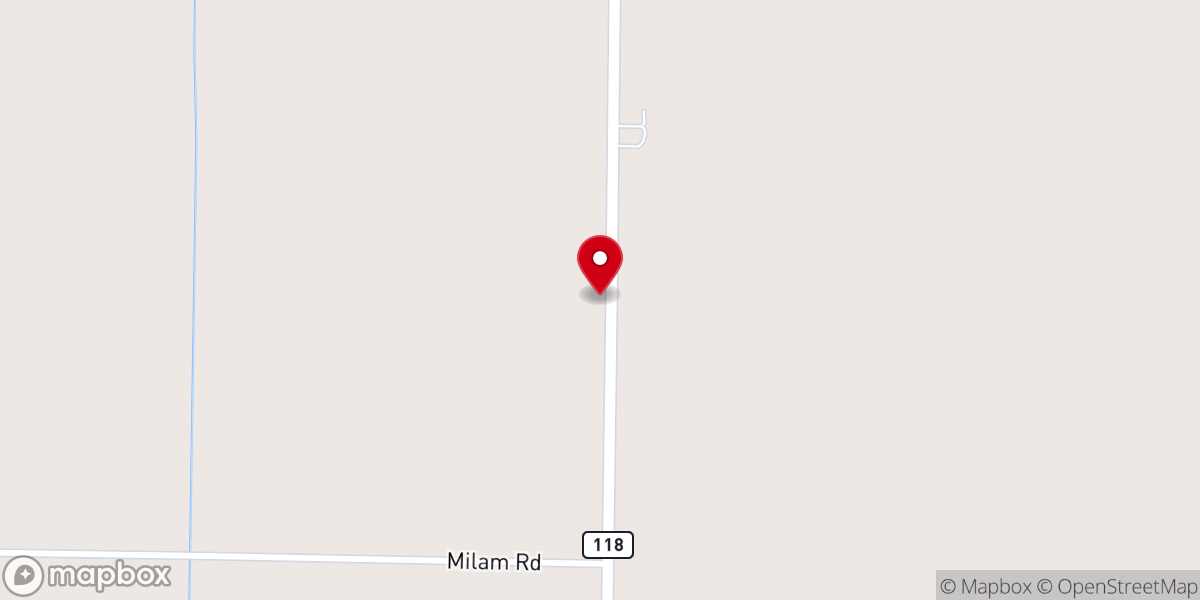 Map showing location of Milam Chapel